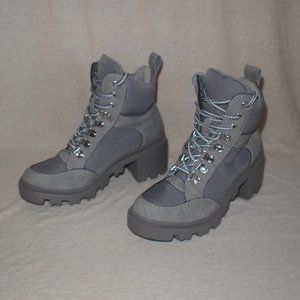 Chunky Hiker Ankle Boots - Grey